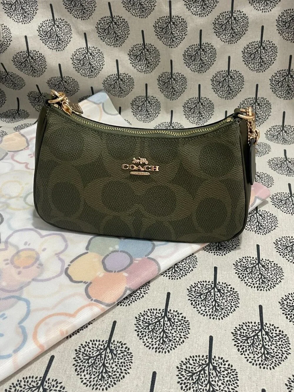 Coach Teri Mini Green Shoulder Bag